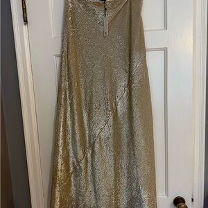 Banana Republic Shimmering Gold Maxi Skirt NWT